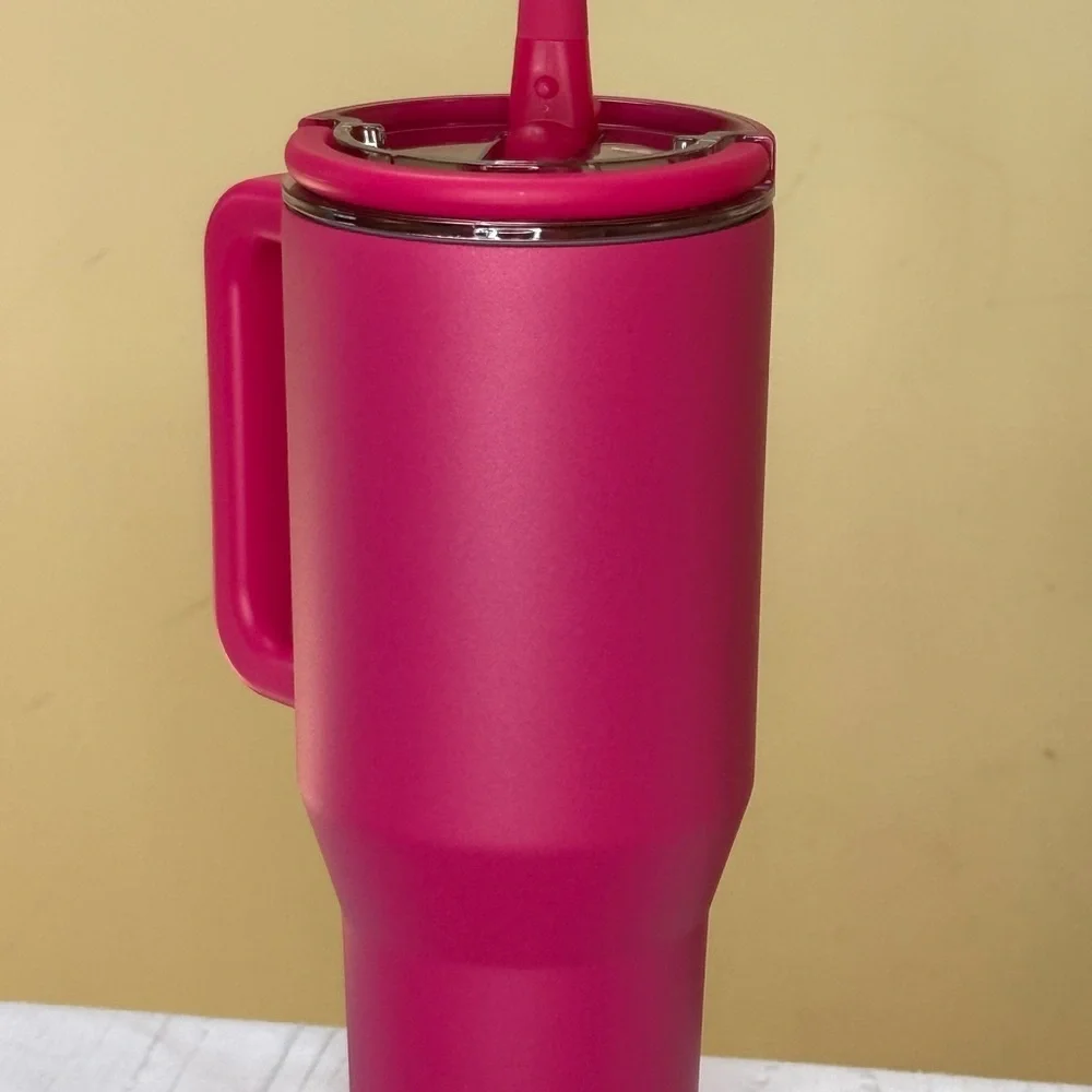 40 oz Tumbler Water Bottle with Handle and Flip Straw - Picture 7 of 12